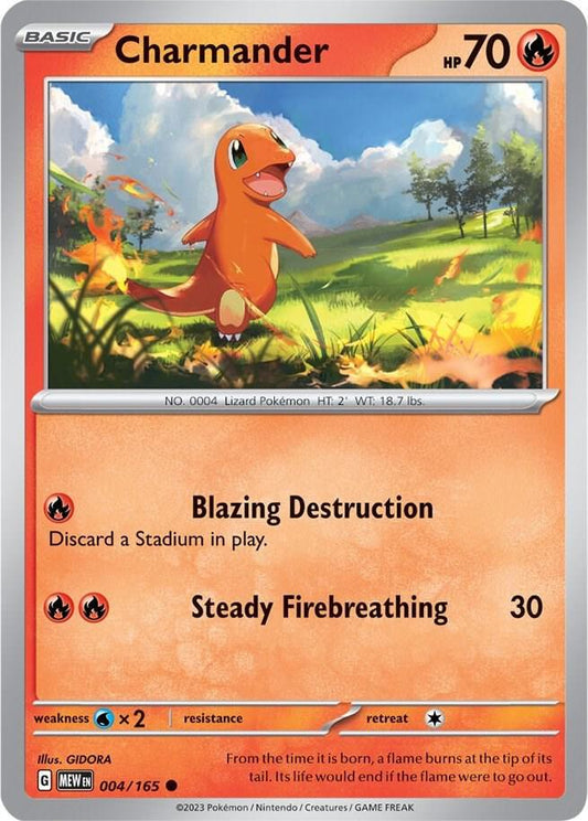 Charmander Reverse Holo 004/165 - Monster Mart - Pokémon Cards Australia