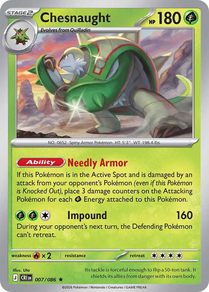Chesnaught Holo 007/086 - Monster Mart - Pokémon Cards Australia