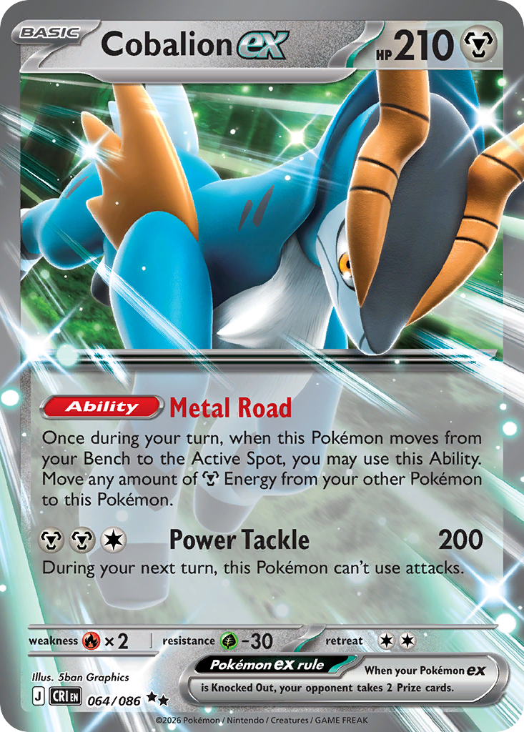 Cobalion ex 064/086 - Monster Mart - Pokémon Cards Australia