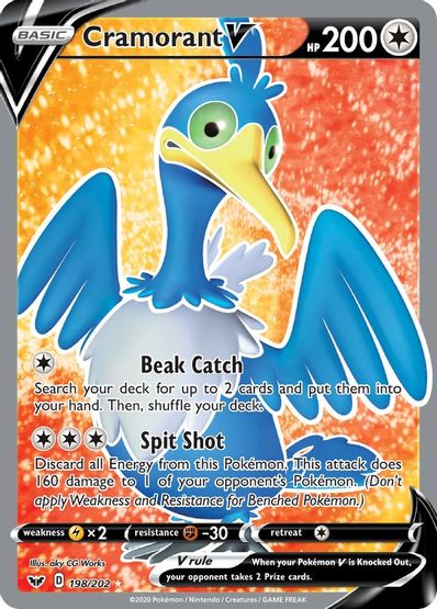 Cramorant V 198/202 - Monster Mart - Pokémon Cards Australia