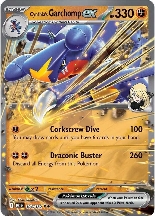 Cynthia's Garchomp EX 104/182 - Monster Mart - Pokémon Cards Australia