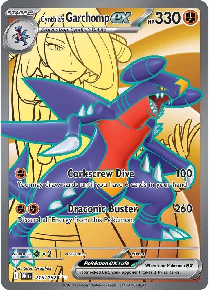 Cynthia's Garchomp EX 215/182 - Monster Mart - Pokémon Cards Australia