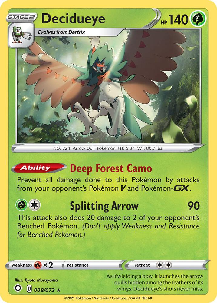 Decidueye Holo 008/072 - Monster Mart - Pokémon Cards Australia