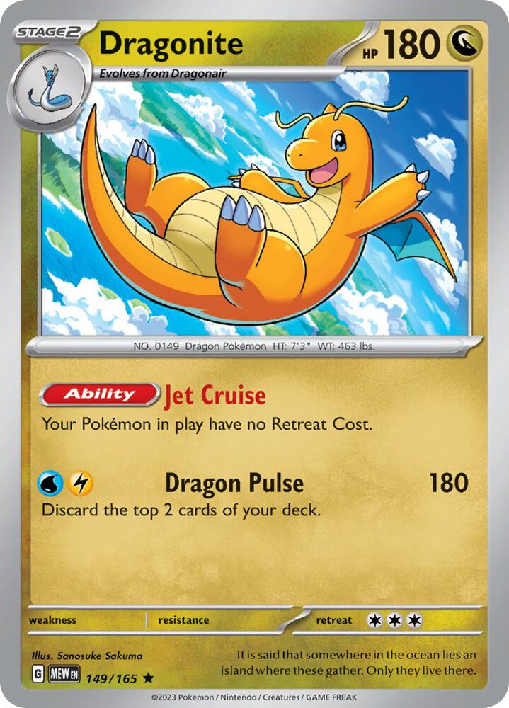 Dragonite Reverse Holo 149/165 - Monster Mart - Pokémon Cards Australia
