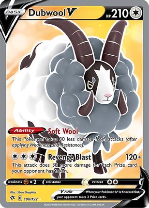 Dubwool V 188/192 - Monster Mart - Pokémon Cards Australia