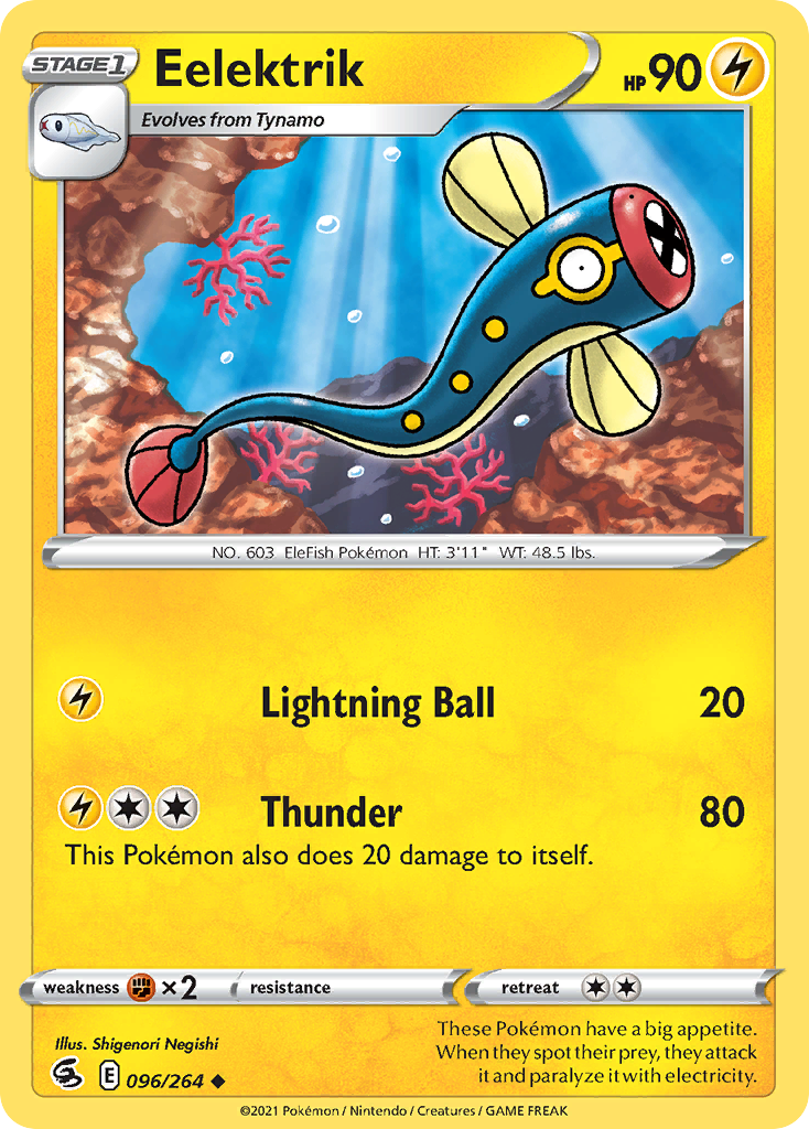 Eelektrik Reverse Holo 096/264 - Monster Mart - Pokémon Cards Australia