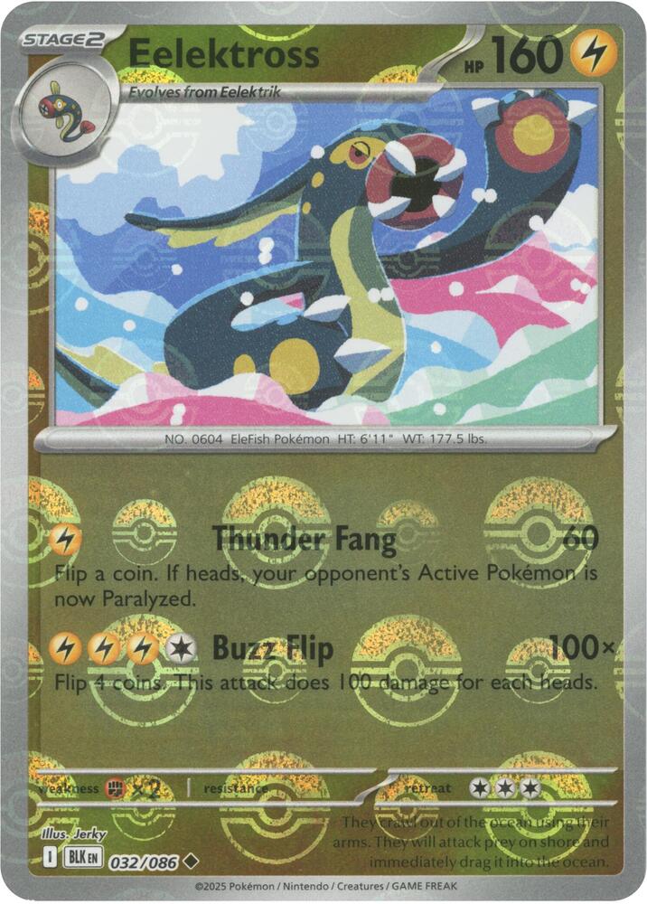 Eelektross Raw Card 032/086 Poke Ball