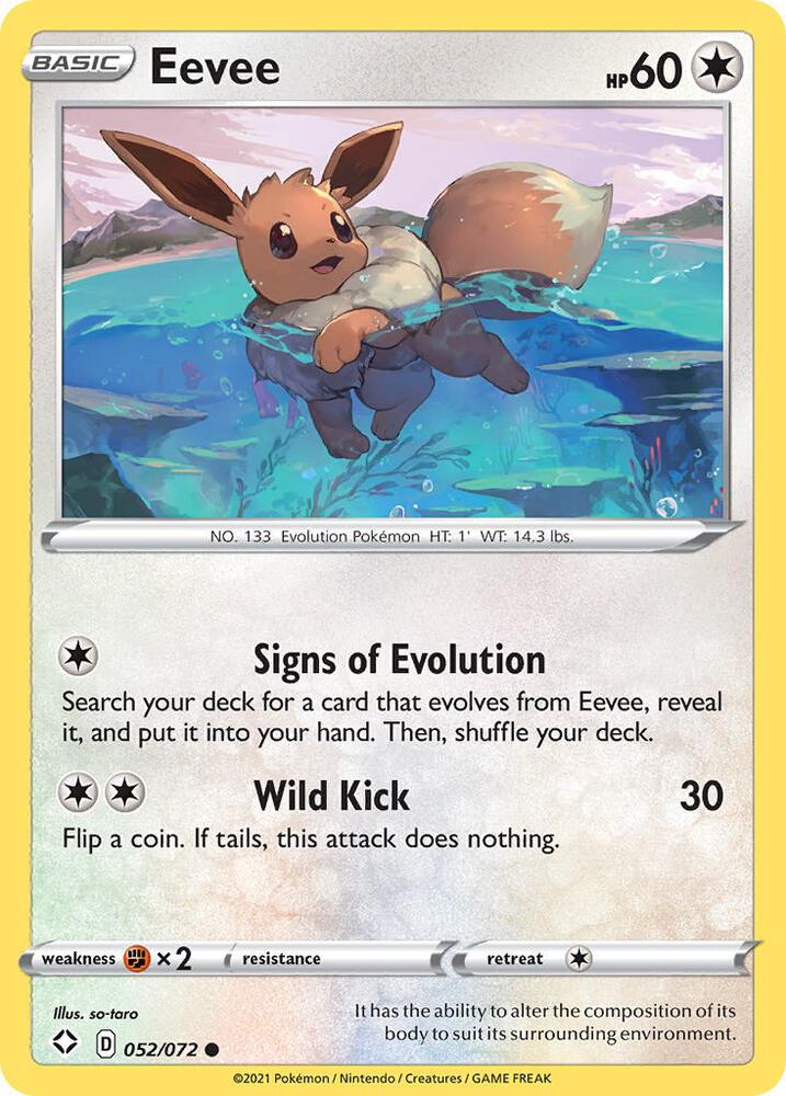 Eevee Reverse Holo 052/072 - Monster Mart - Pokémon Cards Australia