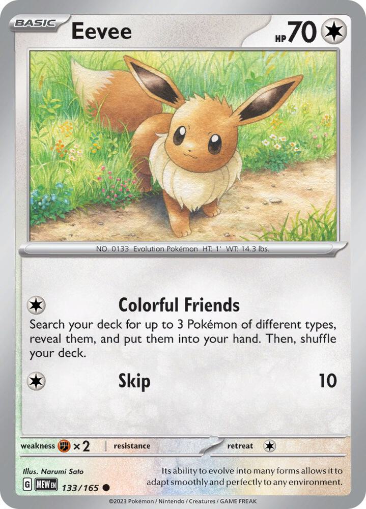 Eevee Reverse Holo 133/165 - Monster Mart - Pokémon Cards Australia