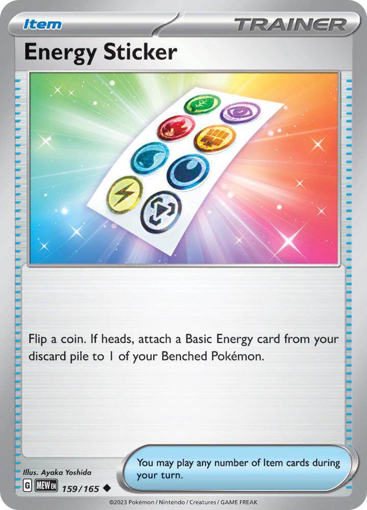 Energy Sticker Reverse Holo 159/165 - Monster Mart - Pokémon Cards Australia