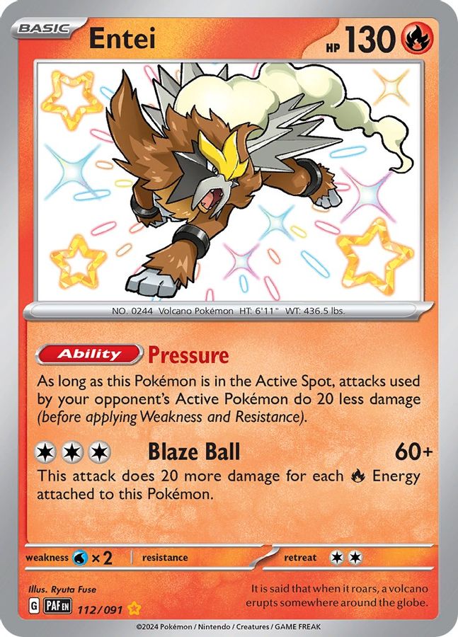 Entei 112/091 - Monster Mart - Pokémon Cards Australia