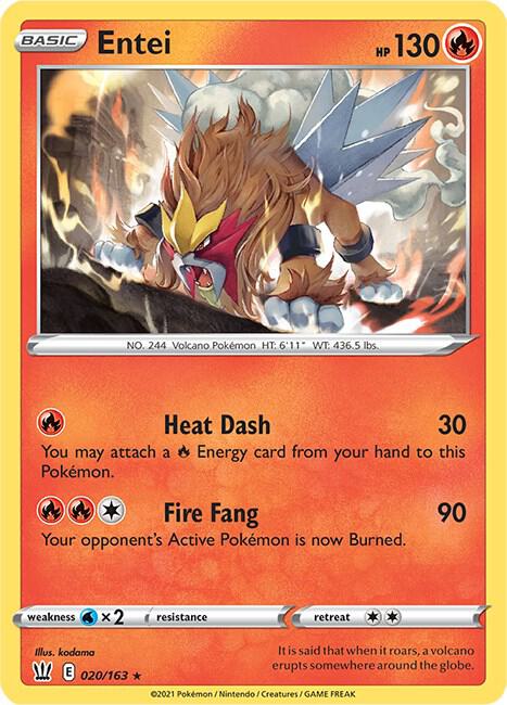 Entei Holo 020/163 - Monster Mart - Pokémon Cards Australia