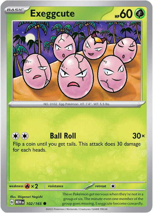 Exeggcute Reverse Holo 102/165 - Monster Mart - Pokémon Cards Australia