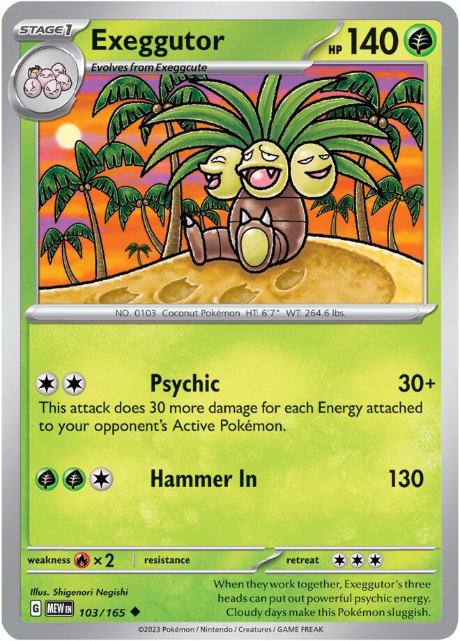 Exeggutor Reverse Holo 103/165 - Monster Mart - Pokémon Cards Australia