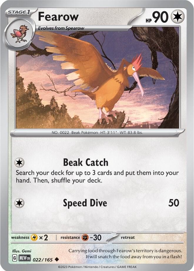 Fearow Reverse Holo 022/165 - Monster Mart - Pokémon Cards Australia