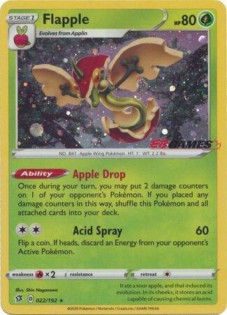 Flapple 022/192 EB Games - Monster Mart - Pokémon Cards Australia