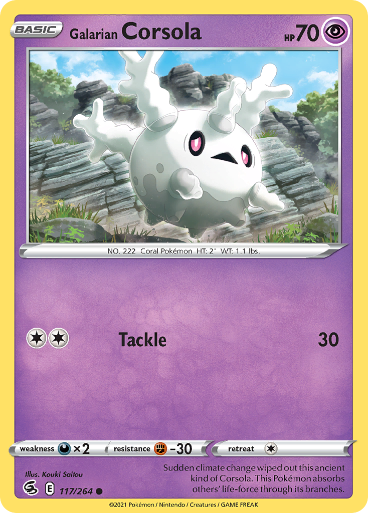 Galarian Corsola Reverse Holo 117/264 - Monster Mart - Pokémon Cards Australia