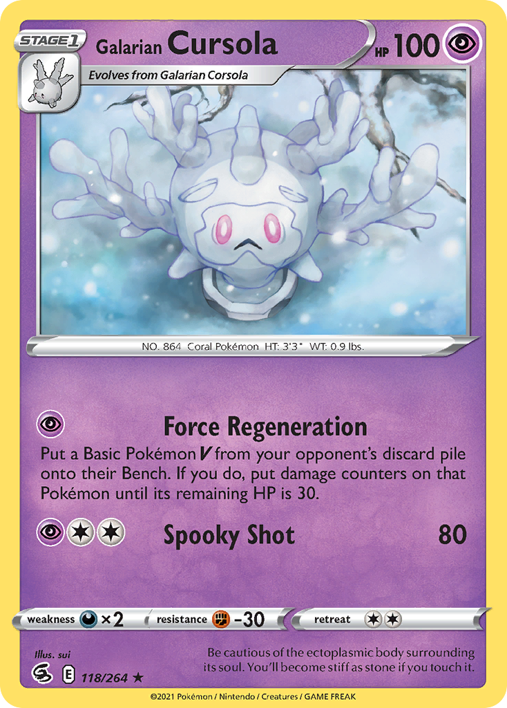 Galarian Cursola Reverse Holo 118/264 - Monster Mart - Pokémon Cards Australia