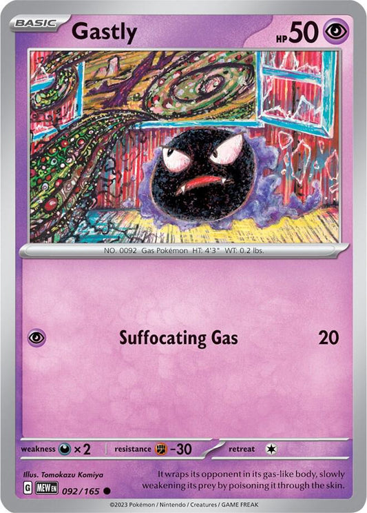 Gastly Reverse Holo 092/165 - Monster Mart - Pokémon Cards Australia