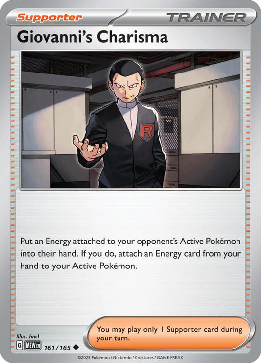 Giovanni's Charisma Reverse Holo 161/165 - Monster Mart - Pokémon Cards Australia