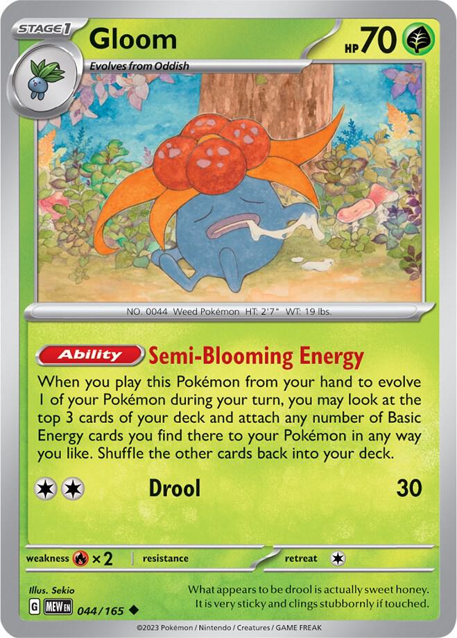 Gloom Reverse Holo 044/165 - Monster Mart - Pokémon Cards Australia