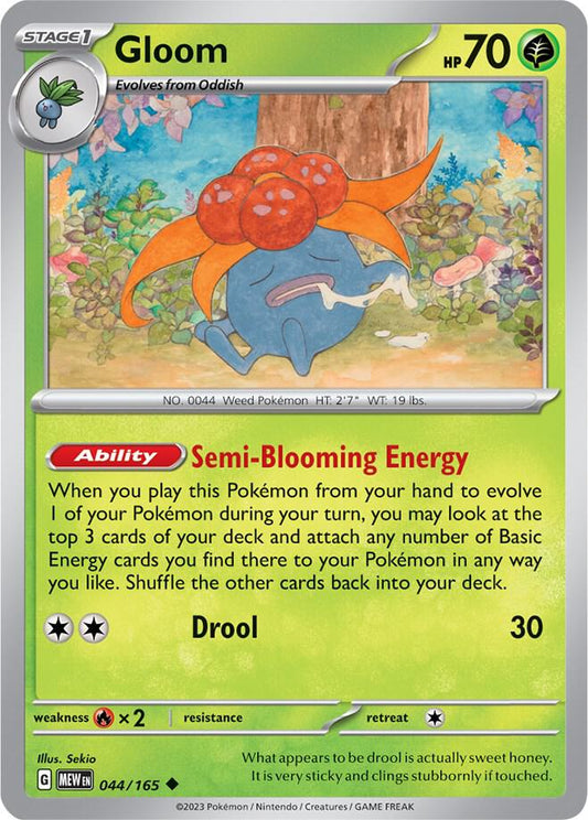 Gloom Reverse Holo 044/165 - Monster Mart - Pokémon Cards Australia