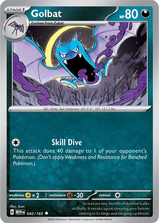 Golbat Reverse Holo 042/165 - Monster Mart - Pokémon Cards Australia