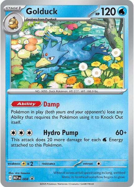 Golduck 008 Cosmos Holo - Monster Mart - Pokémon Cards Australia