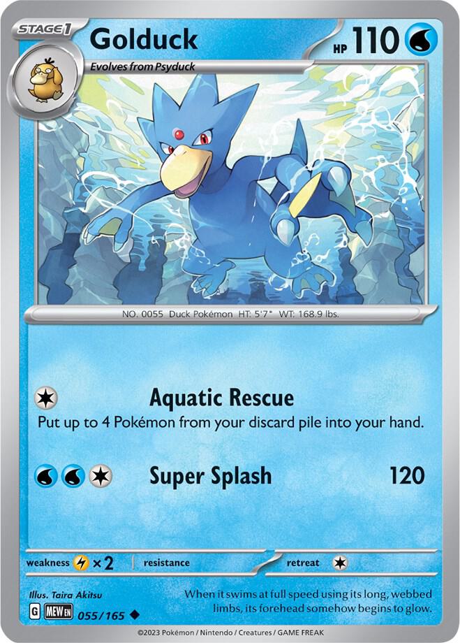 Golduck Reverse Holo 055/165 - Monster Mart - Pokémon Cards Australia