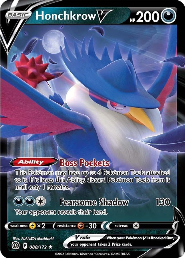 Honchkrow V 088/172 - Monster Mart - Pokémon Cards Australia Pokemon Cards