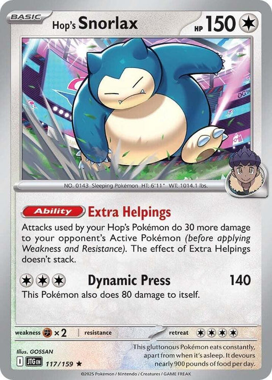 Hop's Snorlax Holo 117/159 - Monster Mart - Pokémon Cards Australia