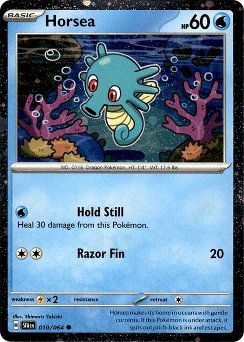 Horsea Cosmos Holo 010/064 - Monster Mart - Pokémon Cards Australia