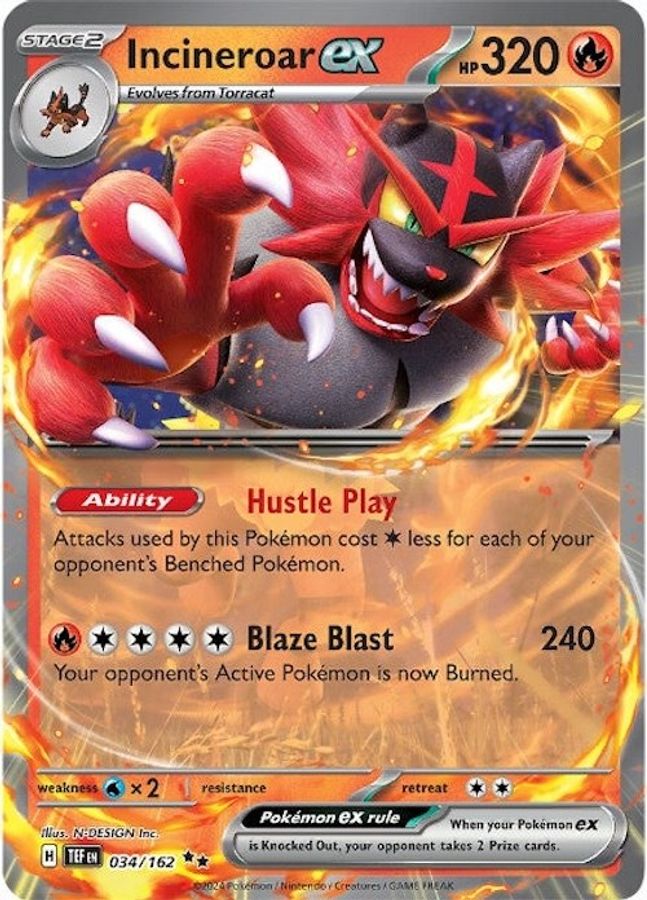 Incineroar EX 034/162 - Monster Mart - Pokémon Cards Australia