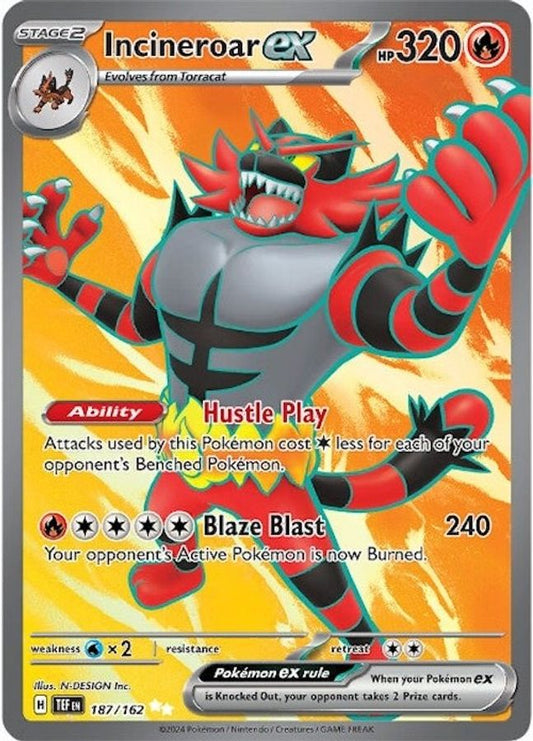 Incineroar EX 187/162 - Monster Mart - Pokémon Cards Australia