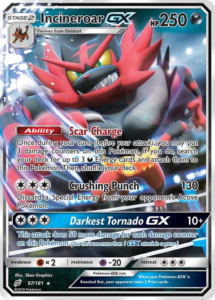 Incineroar GX 97/181 - Monster Mart - Pokémon Cards Australia