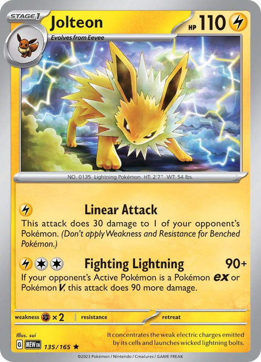Jolteon Reverse Holo 135/165 - Monster Mart - Pokémon Cards Australia