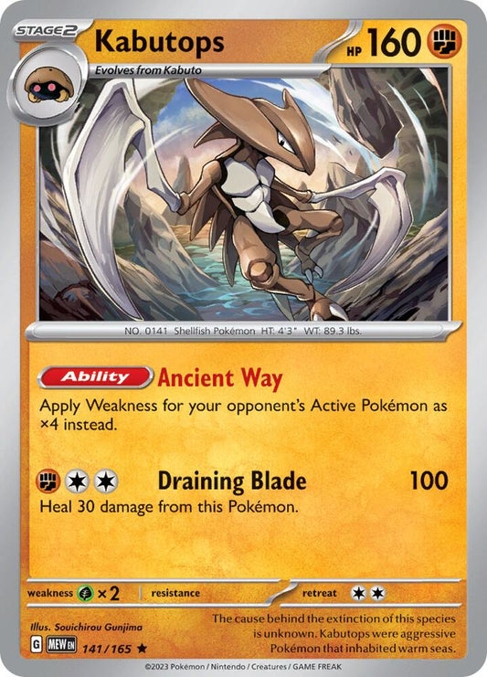 Kabutops Holo 141/165 - Monster Mart - Pokémon Cards Australia
