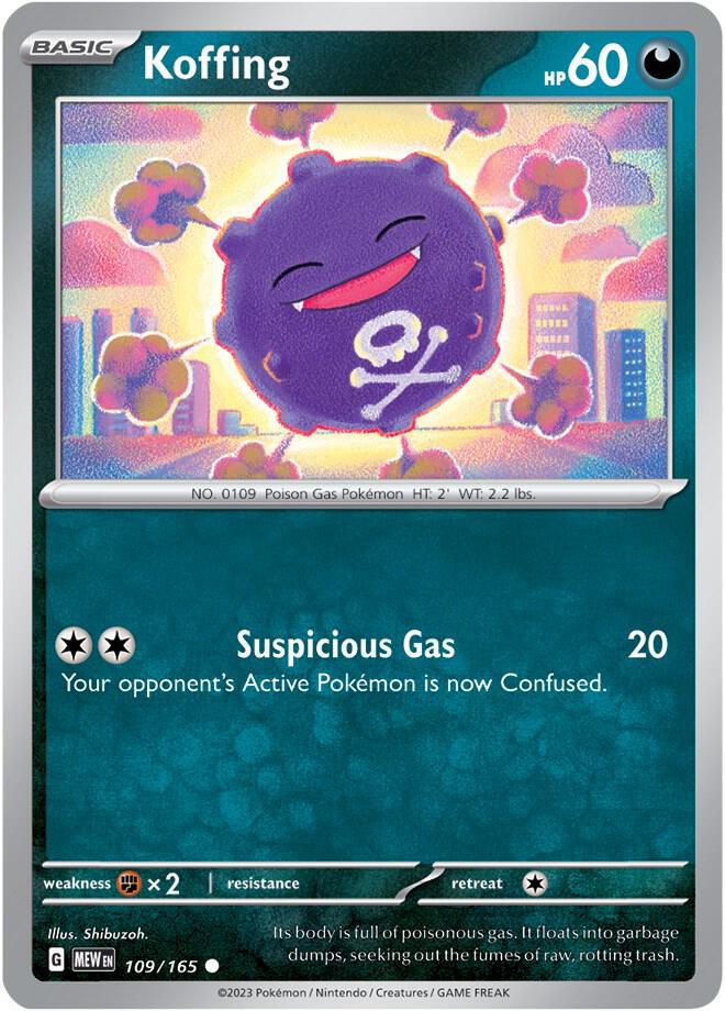 Koffing Reverse Holo 109/165 - Monster Mart - Pokémon Cards Australia