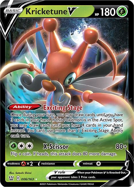 Kricketune V 006/163 - Monster Mart - Pokémon Cards Australia