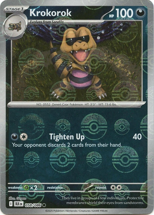 Krokorok 058/086 Poke Ball - Monster Mart - Pokémon Cards Australia