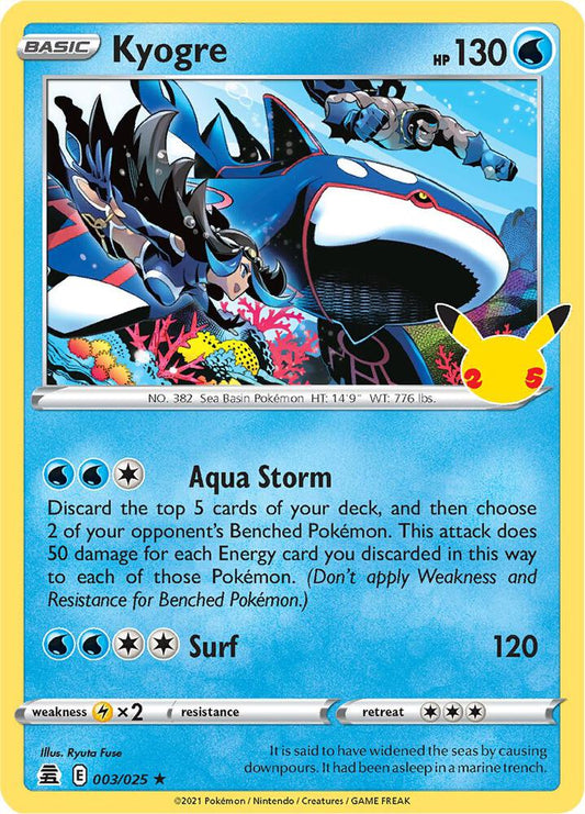 Kyogre Holo 003/025 - Monster Mart - Pokémon Cards Australia