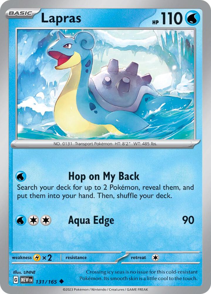 Lapras Reverse Holo 131/165 - Monster Mart - Pokémon Cards Australia