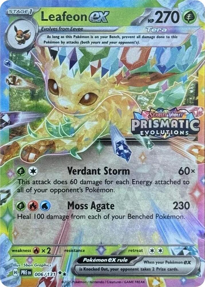 Leafeon EX 006/131 Stamped Sealed - Monster Mart - Pokémon Cards Australia