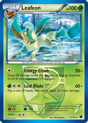 Leafeon Reverse Holo 11/116 - Monster Mart - Pokémon Cards Australia