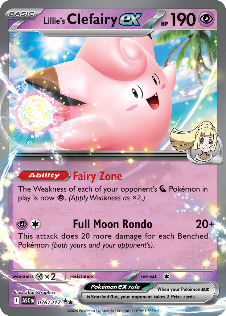 Lillie's Clefairy EX 076/217 - Monster Mart - Pokémon Cards Australia
