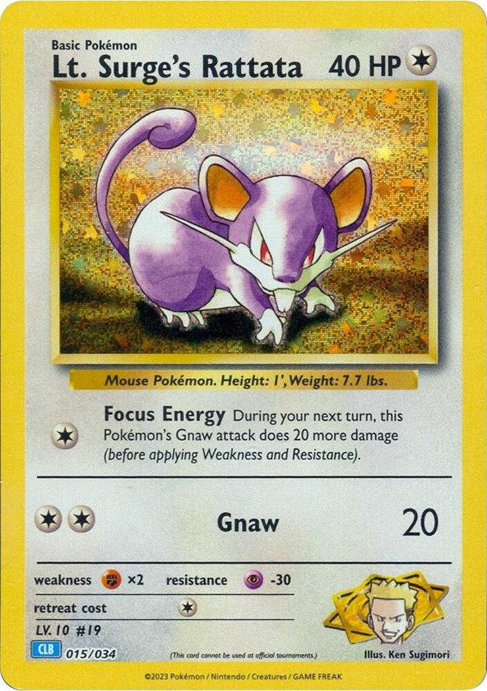 Lt. Surge's Rattata 015/034 (CLB) - Monster Mart - Pokémon Cards Australia