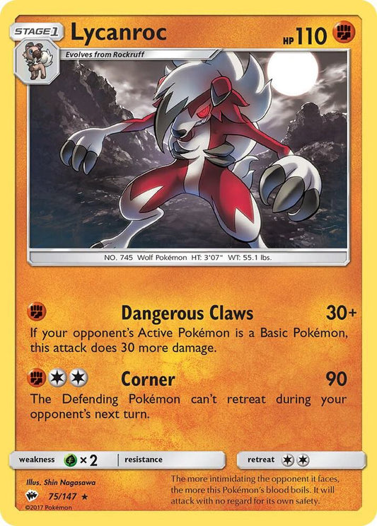 Lycanroc Holo 75/147 - Monster Mart - Pokémon Cards Australia