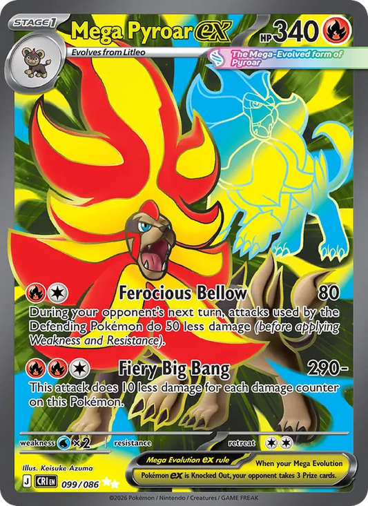 Mega Pyroar EX 099/086 - Monster Mart - Pokémon Cards Australia