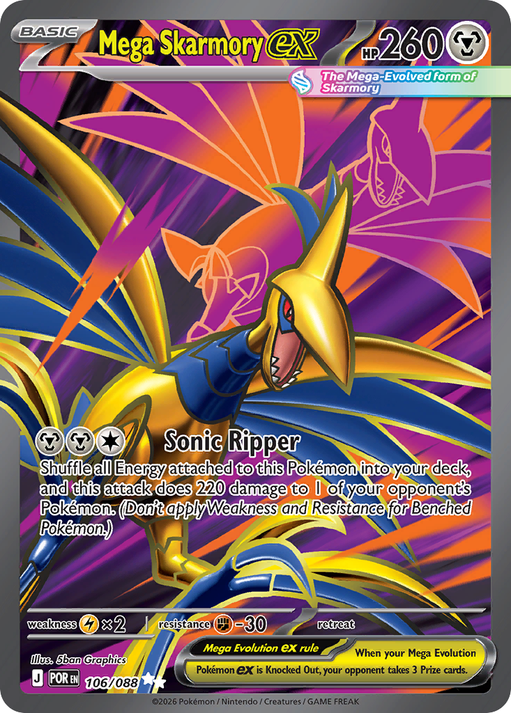 Mega Skarmory EX 106/088 - Monster Mart - Pokémon Cards Australia Pokemon Cards