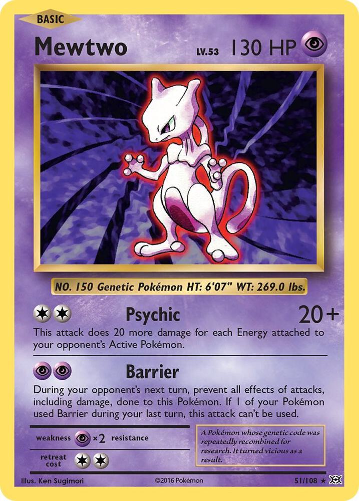 Mewtwo Reverse Holo 51/108 - Monster Mart - Pokémon Cards Australia